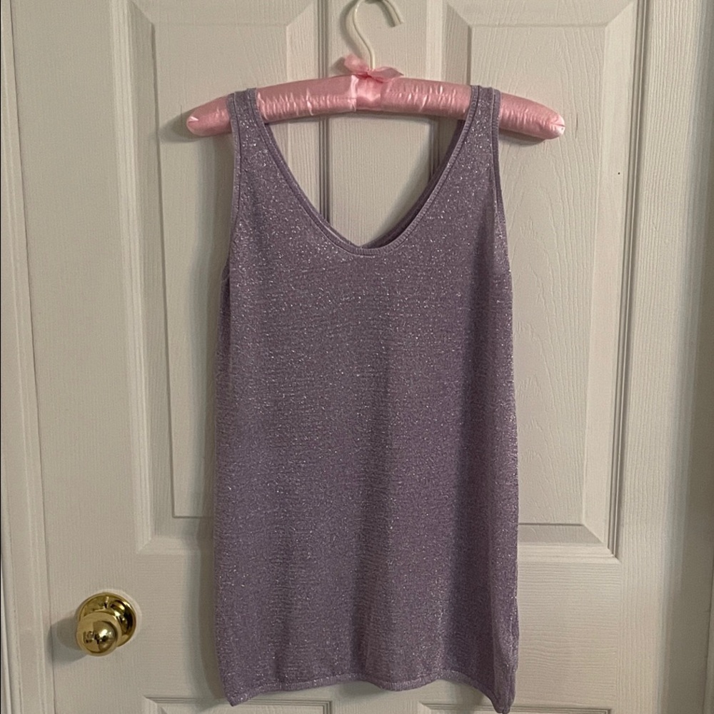 INDIE + MOI Lilac Shimmer Tank Top - Size M - Picture 5 of 5